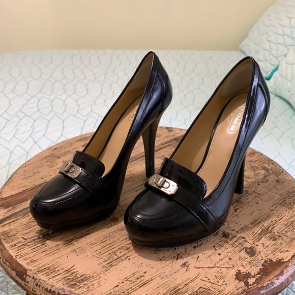 COACH LUISA PLATFORM HEELED LOAFERS - On Trend! - Picture 1 of 16